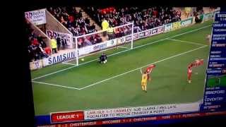 PNE vs Leyton Orient 201314 joe garner goal [upl. by Eelsel]