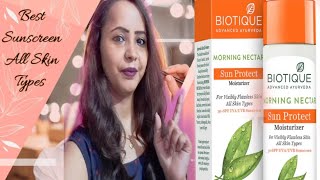 Biotique Morning Nector Lotion  Biotique Morning Nectar Honest Review Sun protect Moisturizer [upl. by Artinek388]