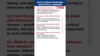 4 Most Common Job Interview Questions and Answers [upl. by Eilah92]