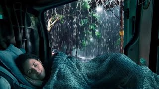 Deep Sleep with Extremely Heavy Rain and Thunder on Camping Car in Mysterious Night Mist Forest [upl. by Assillam]