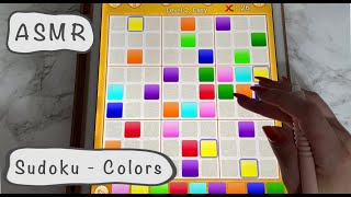 ASMR  SUDOKU but with COLORS  Close Whispering  iPad Sounds  Clicky mouth sounds [upl. by Wassyngton495]