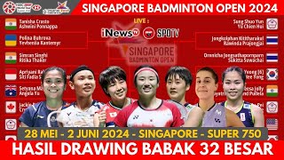 Draw Singapore Open 2024 28 Mei  2 Juni  Super 750 [upl. by Ecidnarb]