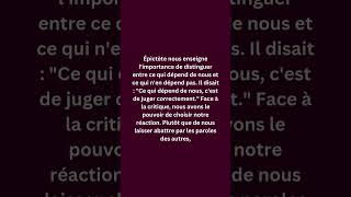 Affronter les critiques stoïquements 10  motivation citation philosophie shorts [upl. by Gradeigh]