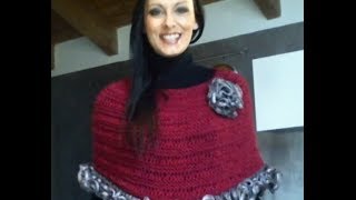 MAGLIA TUTORIAL  COME FARE UN PONCHO AI FERRI SEMPLICE E VELOCE 2 di 4 [upl. by Eiroc126]