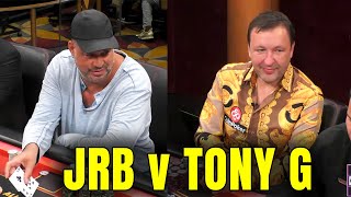 Flush vs Flush vs Full House ft Tony G JRB amp Brandon Steven HustlerCasinoLive [upl. by Slaohcin]