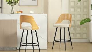 Chaises de Bar avec Dossier et ReposePieds Tabouret de Cuisine Design en Velours [upl. by Ahsil]