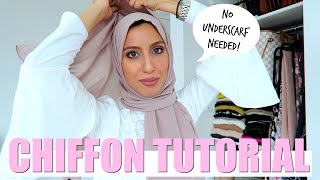 Georgette Hijab Tutorial  NO UNDERSCARF NEEDED [upl. by Negiam]