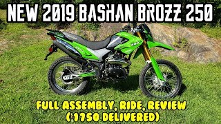 NEW 2019 Bashan Brozz 250 Dualsport Full assembly ride review 1750 delivered [upl. by Itsrik]