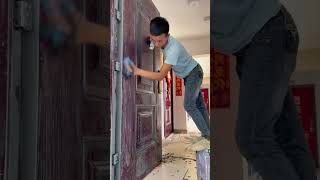 Wood Door Painting Process  Pro Tips for Smooth and Even Coats process painting woodwork [upl. by Afrika]