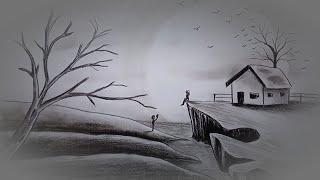 love story drawing pencil arthow to draw easy scenery with pencil [upl. by Synn]