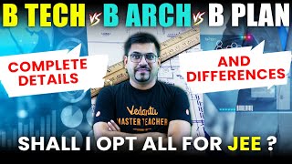 B Tech vs B Arch vs B planning  Top Colleges for JEE Mains  JEE Main 2024  Harsh Sir VedantuMath [upl. by Rickert5]