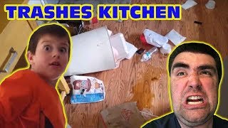 Kid Temper Tantrum Trashes Kitchen Deleted Video Original [upl. by Rednael]