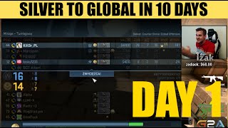 IZAK  SILVER TO GLOBAL IN 10 DAYS DAY 1 [upl. by Nylitsirk]