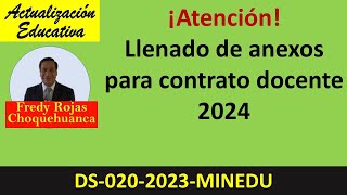 Llenado de anexos para contrato docente 2024 [upl. by Hagood]