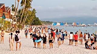 This is BORACAY White Beach on March 22 2024 Sunset Walking From Station 3 to Station 1 Groto [upl. by Iaw]