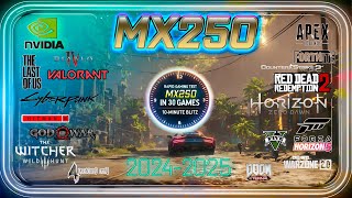 NVIDIA Geforce MX250 in 30 GAMES  Gaming Test in 2024 [upl. by Darin]