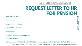 Request Letter for Pension – How To Write Letter To HR Department [upl. by Jehiel]