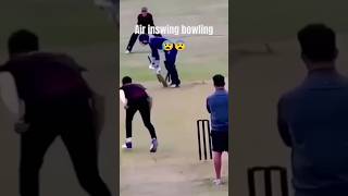 Air inswing bowling 😨😰shorts shortvideo trending bowling cricket [upl. by Esirehs]