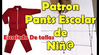 Curso patronaje Pants Escolar Niñ Escolar Y Escalado De Tallas cursodepatronaje [upl. by Nertie152]