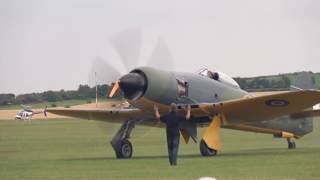 Bearcat and Fury II  Duxford Flying Legends 2017 [upl. by Airak23]