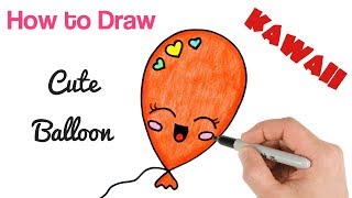 How to Draw a Balloon cute and easy Art Tutorial [upl. by Eizdnil]