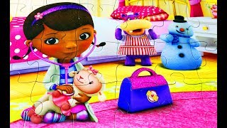 Doc McStuffins Puzzle Disney Jr Hallie Lambie Chilly Puzzle For Kids [upl. by Illil]