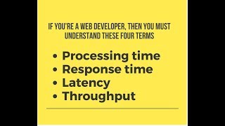 Latency  Response Time  Processing Time  Throughput [upl. by Chiquia235]