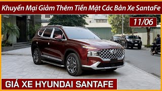 Khuyến mại xe Hyundai SantaFe tháng 06 Giảm thêm tiền mặt các bản xe SantaFe Cập nhật lăn bánh mới [upl. by Tindall]