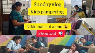 dimlSunday vlogAbba amma lopaliki teesinav😩shoutout📢kids pampering day teluguvlogs dailyvlogs [upl. by Eecart350]