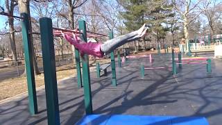 WILL ANNIE SHOCK US WITH AN AMAZING PARKNASTICS  GYMNASTICS DISMOUNT OFF BARS [upl. by Timrek]