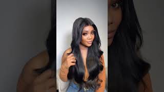 Doubleleafwig natural color human hair body wave glueless 360 hd lace frontal wig long hairstyles [upl. by Tudor886]