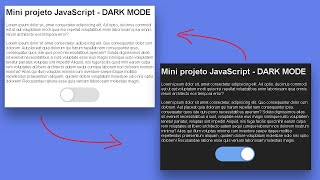 Aprendendo a Criando Efeitos DARK MODE com HTML CSS e JavaScript [upl. by Aicilihp]