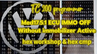 Immo Off Without Immobilizer Active On Dash For Med1751 ECU Using Fc200 Programmer [upl. by Einial632]