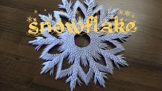 3D origami  SNOWFLAKE  how to make instruction [upl. by Enovaj835]