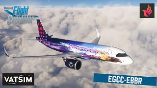 Microsoft Flight Simulator 2020  Manchester EGCC  EBBR Brussels  iniBuilds A320neo V2 Vatsim [upl. by Yseulta]