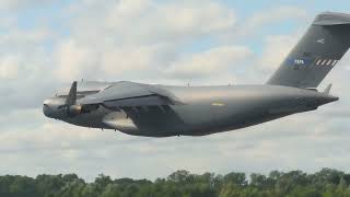 NATO Strategic Airlift Capability Boeing C17 Globemaster III 01 Wing Wave departing RIAT 2024 [upl. by Namas]