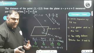 The distance of the point 123 from the plane xyz5 measured parallel to the line x2y3z [upl. by Niawtna]