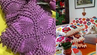 AMAZING TECHNIQUES OF BEAUTIFUL EASY TRENDY CROCHET CUSHION COVERS PILLOWS CASE IDEAS [upl. by Ardaed144]