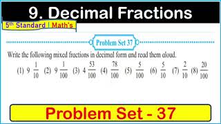 Problem set 37 class 5th Math  Chapter 9 Decimal Fractions  Problem Set 37 Chapter 9 math [upl. by Animrelliug]