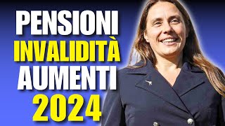 PENSIONI INVALIDITÀ NUOVI IMPORTI PER IL 2024 [upl. by Eikkin108]