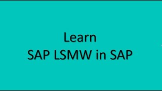 How to record LSMW in SAP [upl. by Ardisj894]