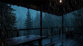 Quiet Your Mind with Heavy Rain on the Cabin Porch to Sleep Well [upl. by Aranahs106]