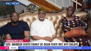 Gov Abiodun Visits Family Of Ogun State Rec Niyi Ijalaye [upl. by Kellina29]