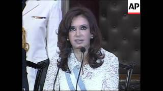 WRAP Cristina Kirchner sworn in as Argentine president cabinet sworn [upl. by Bigler]