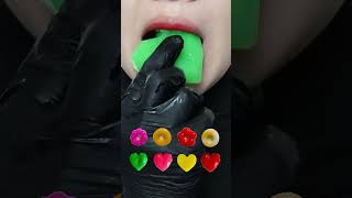 ASMR Eating jelly in many shapes 🌸💚❤️💛 jelly shorts eating [upl. by Alahcim]