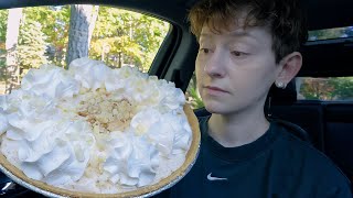 ASMR French Crumb Cake Ice Cream Pie Car Dessert Mukbang  No Talking [upl. by Okoyik]