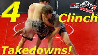 4 CLINCH Takedowns to Destroy your Opponents [upl. by Ahtabat174]