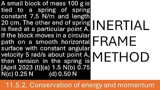 A small block of mass 100 g is tied to a spring of spring constant 75 Nm and length 20 cm The 3 [upl. by Lisbeth]