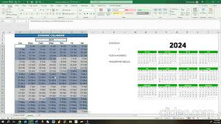 Dynamic Calendar in Excel [upl. by Kinata]