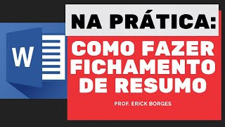 Como fazer FICHAMENTO DE RESUMO no WORD  ABNT [upl. by Refanej515]